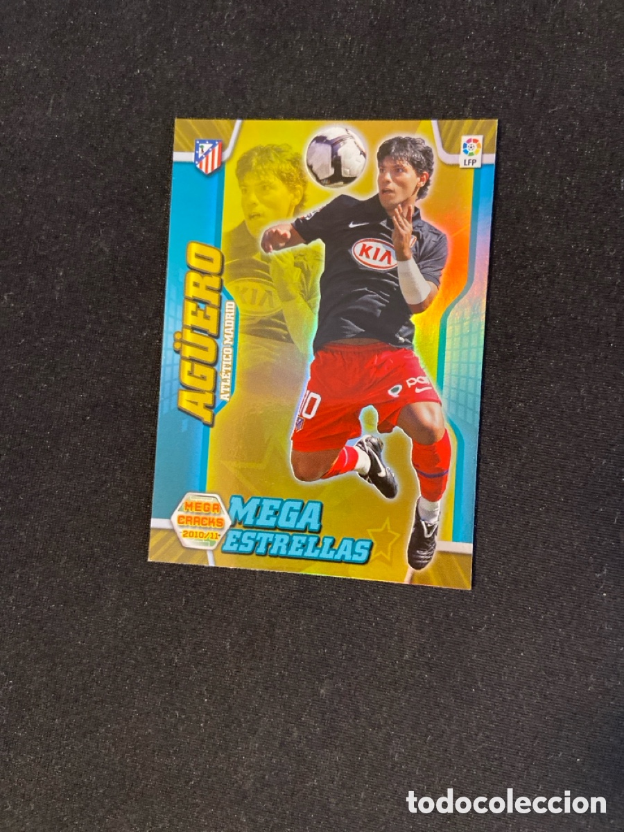 Cromos de Futebol: AGUERO 387 ESTRELLAS (ATL&Eacute;TICO MADRID) PANINI MEGACRACKS 2010-2011 10 11 CROMO CARTA M-6