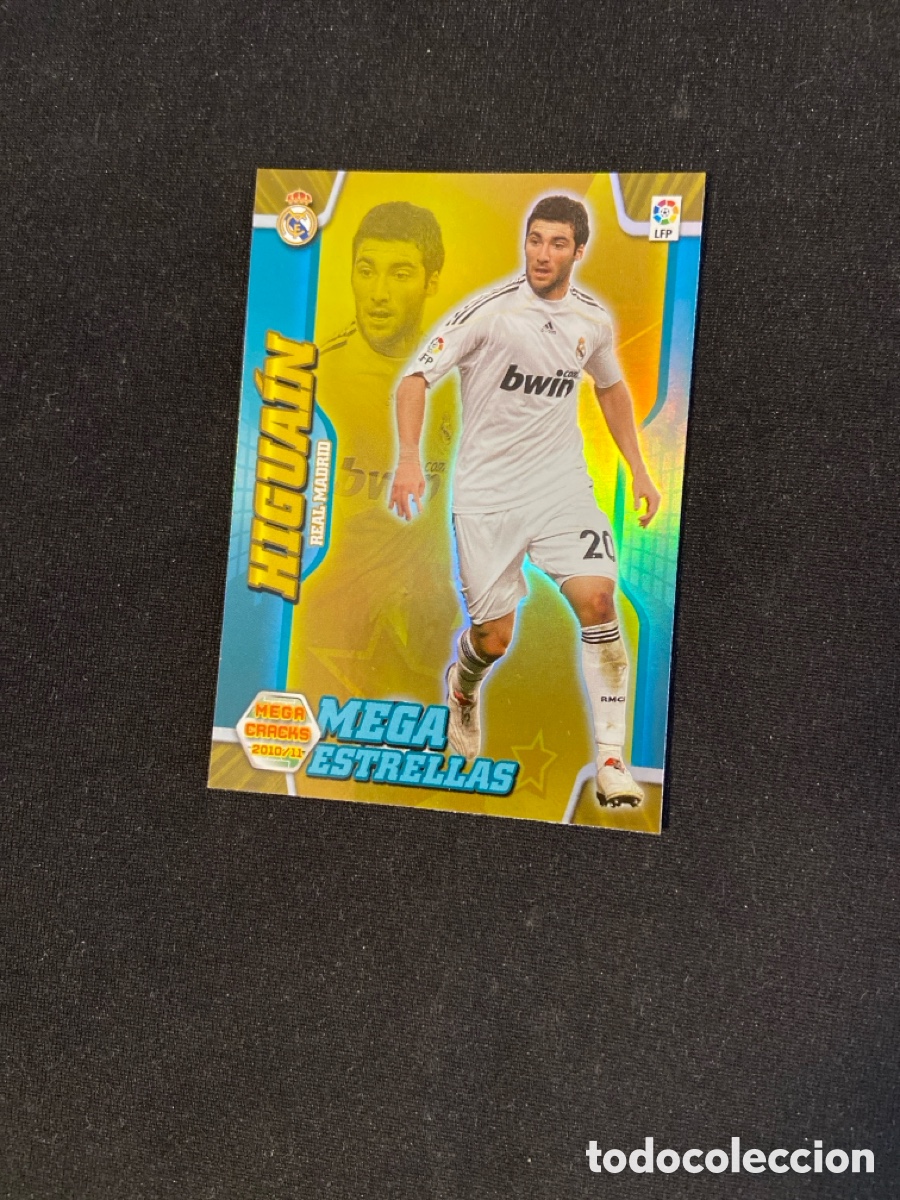 Football Stickers: HIGUA&Iacute;N 392 ESTRELLAS (REAL MADRID) PANINI MEGACRACKS 2010-2011 10 11 CROMO CARTA M-6