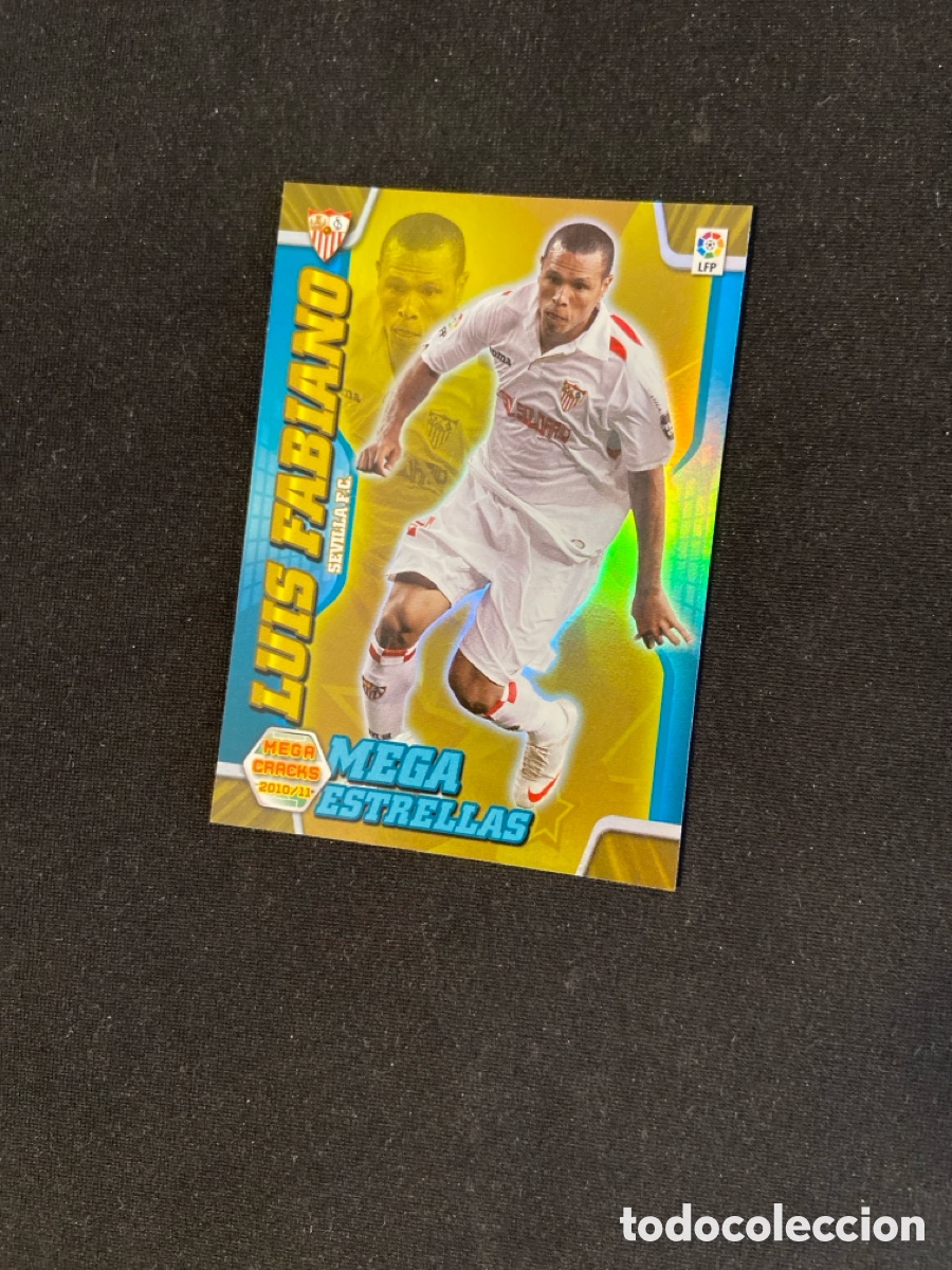 Football Stickers: LUIS FABIANO 394 MEGA ESTRELLAS (SEVILLA) PANINI MEGACRACKS 2010-2011 10 11 CROMO CARTA M-6