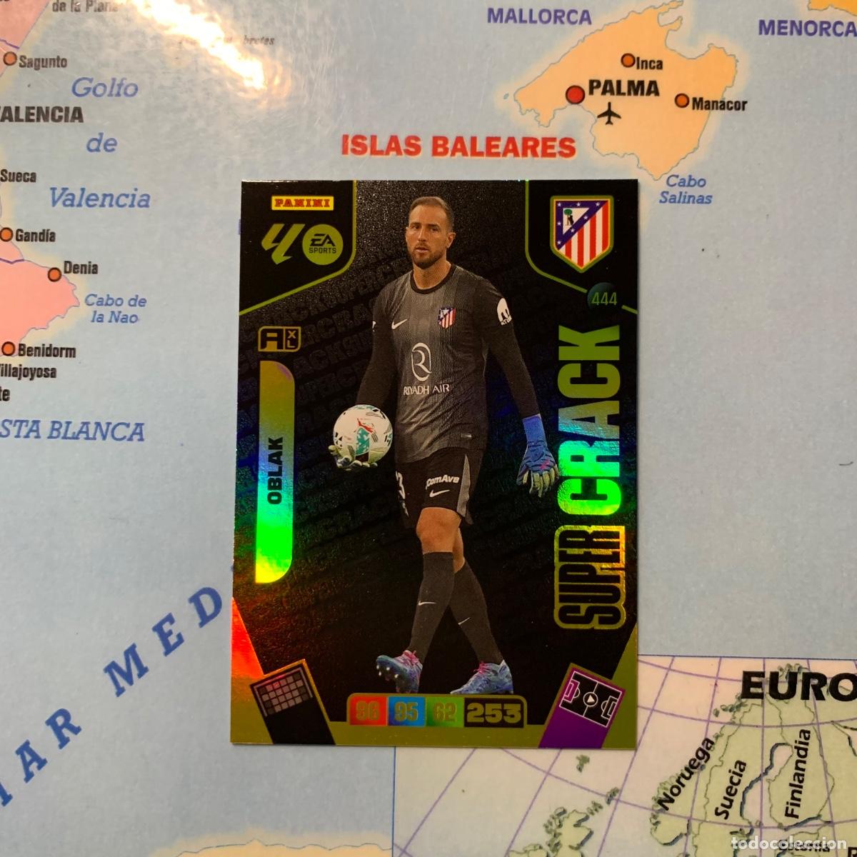 Cromos de f&uacute;tbol: Oblak S&uacute;per Crack n&uacute;mero 444 Del Atletico De Madrid cromo adrenalyn XL 25-26 2025-2026