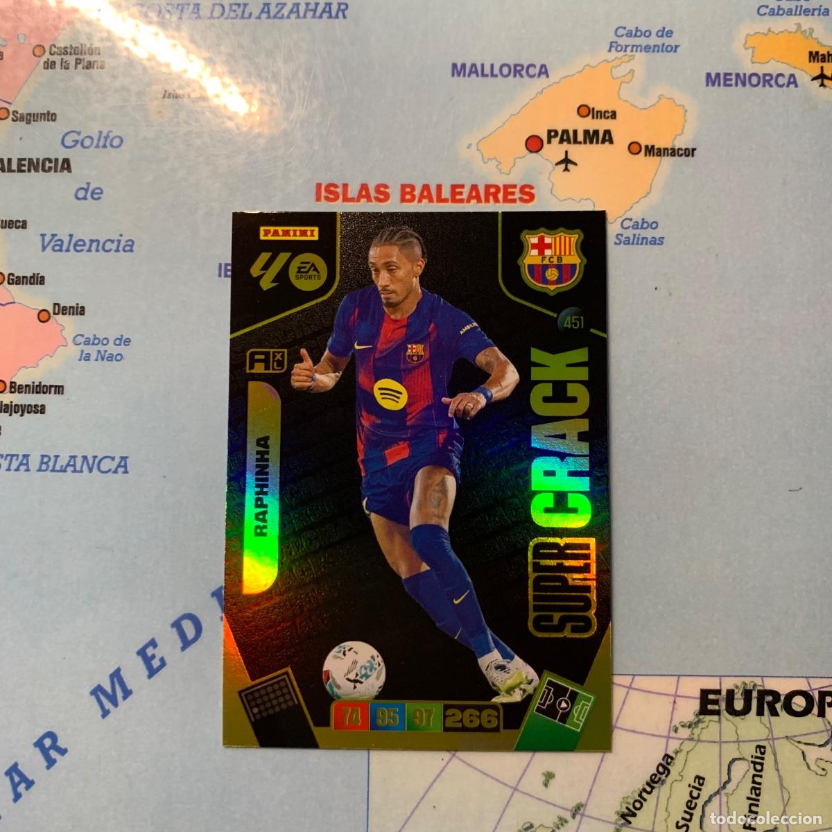 Cartes &agrave; collectionner de Football: Raphinha S&uacute;per Crack n&uacute;mero 451 Del Barcelona cromo adrenalyn XL 25-26 2025-2026