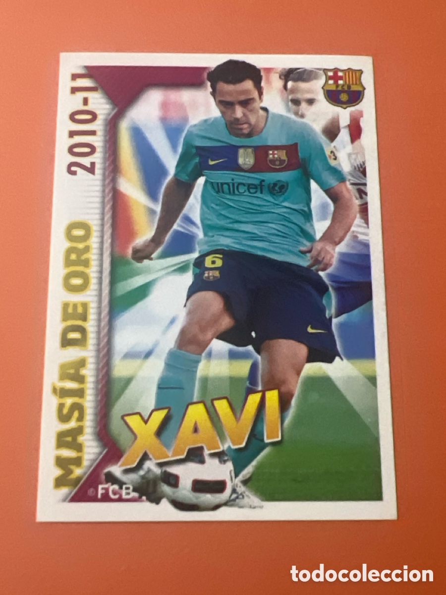 Cromos de Futebol: CROMO ALBUM FC BARCELONA 2010 2011 PANINI 6 XAVI MASIA DE ORO - SIN PEGAR LIGA 10 11 BAR&Ccedil;A FCB