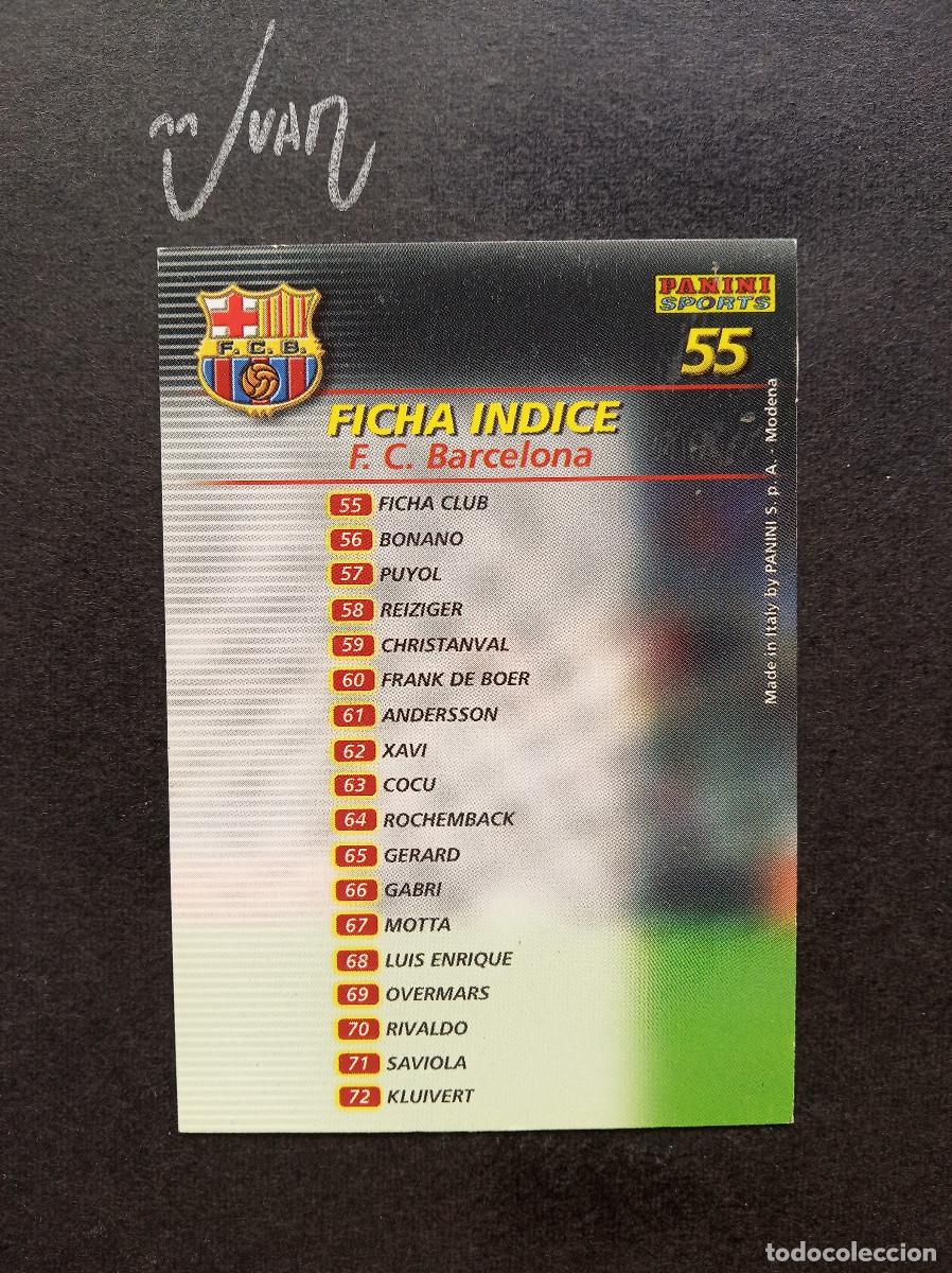 Cartes &agrave; collectionner de Football: N&ordm; 55 FICHA INDICE CHECKLIST BARCELONA ⚽ PANINI &reg; FICHAS MEGACRACKS 2002 2003 LIGA 02 03 MEGA CRACKS