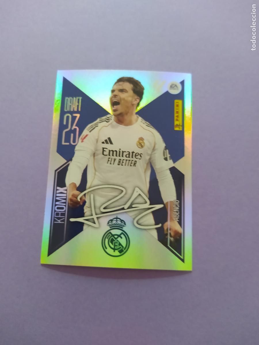 Cartes &agrave; collectionner de Football: LIGA ESTE 2026 2027 26 27 NUEVO - DRATF 23 KROMIX N&ordm; 1 ASENCIO REAL MADRID