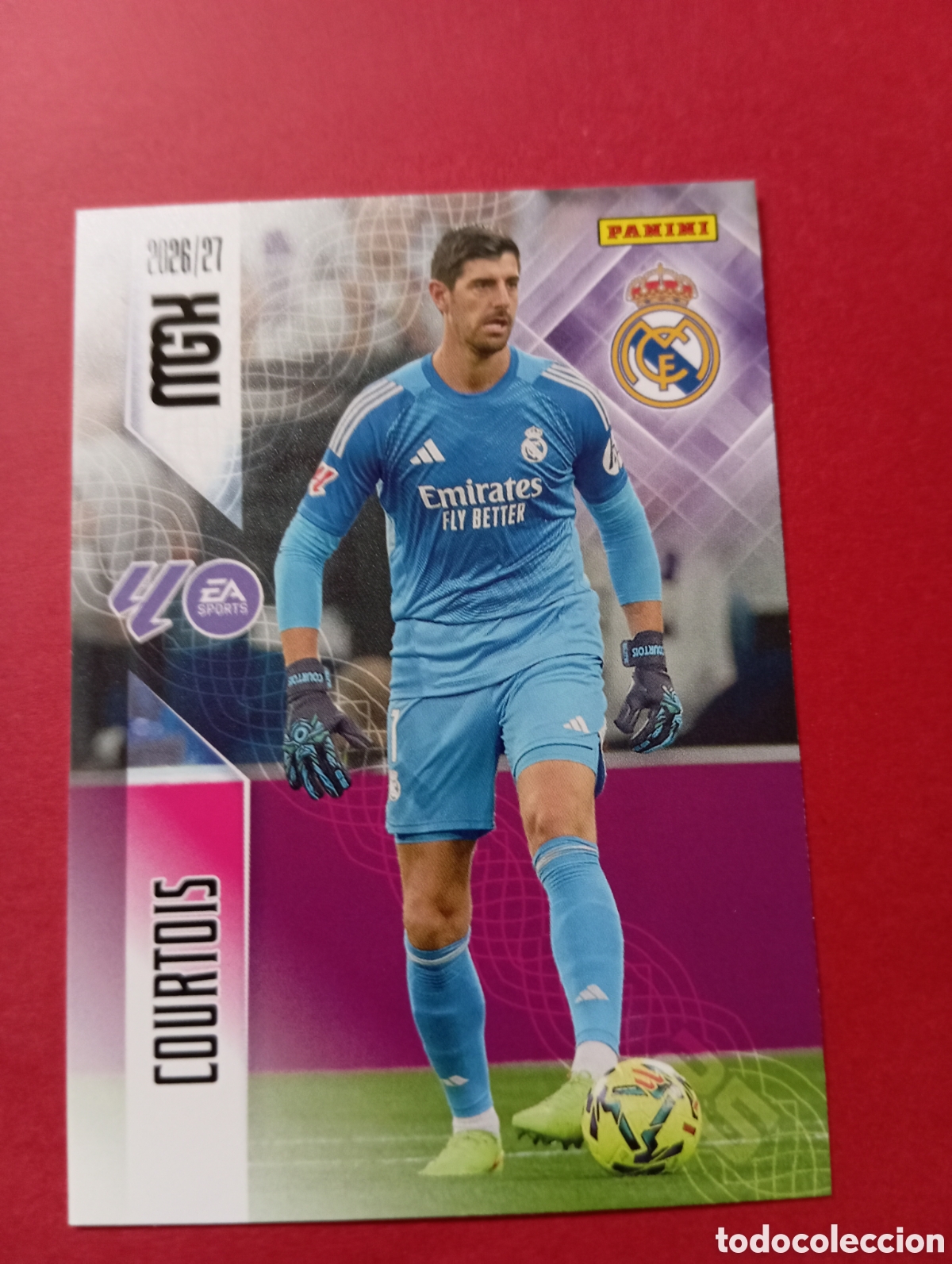 Cromos de f&uacute;tbol: Courtois Real Madrid n&deg;218 / PANINI MEGACRACKS 2026/2027
