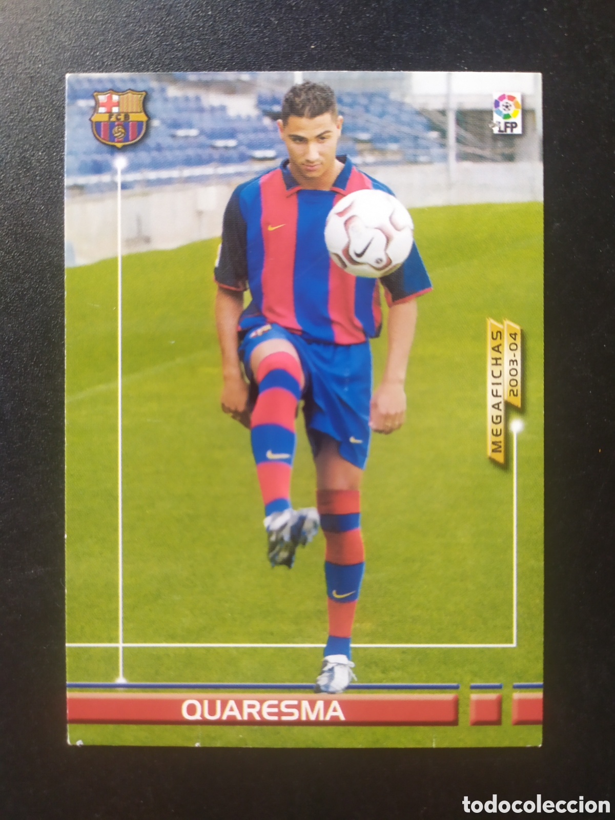 Cromos de f&uacute;tbol: Megafichas 2003 2004 03 04 panini Quaresma fichaje n&ordm; 444 Barcelona megacracks