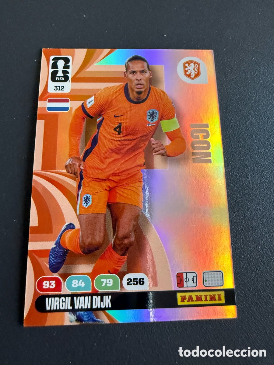 Cromos de f&uacute;tbol: Adrenalyn XL. Mundial 2026. 312. ICON. VAN DIJK