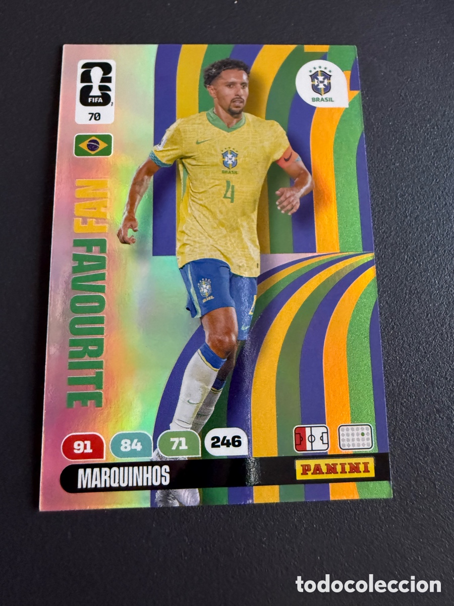 Cromos de f&uacute;tbol: Adrenalyn XL. Mundial 2026. 70. Fan Favourite. MARQUINHOS