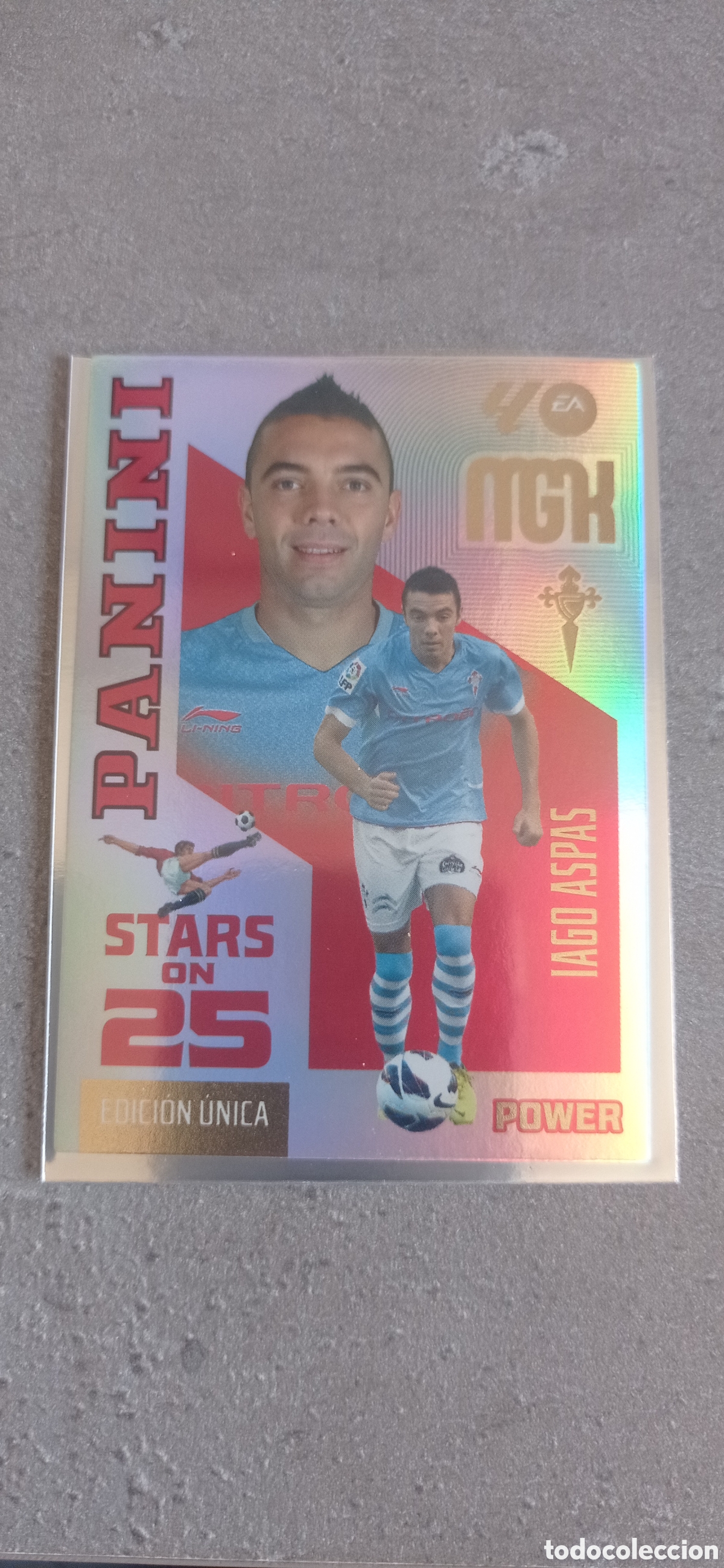 Cromos de f&uacute;tbol: 444P IAGO ASPAS CELTA STARS ON 25 POWER MGK 2026/27 MEGACRACKS 2026 2027