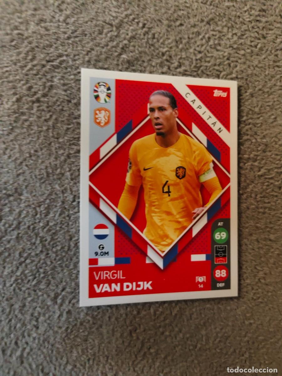 Cromos de f&uacute;tbol: 14 TOPPS EURO 2024 VIRGIL VAN DIJK NETHERLANDS PAISES BAJOS CAPTAIN MATCH ATTAX EUROCOPA 24 LIDL AAT