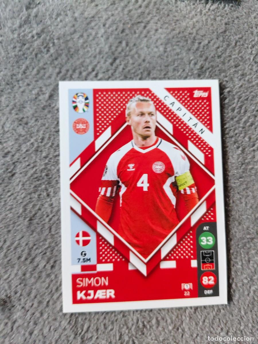 Cromos de f&uacute;tbol: 22 TOPPS EURO 2024 SIMON KJAER DENMARK DINAMARCA CAPTAIN MATCH ATTAX EUROCOPA 24 LIDL AAT
