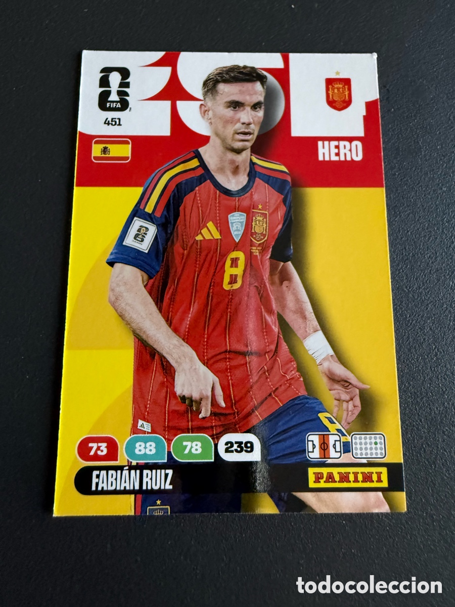 Cromos de f&uacute;tbol: Adrenalyn XL. Mundial 2026. 451. FABI&Aacute;N RUIZ