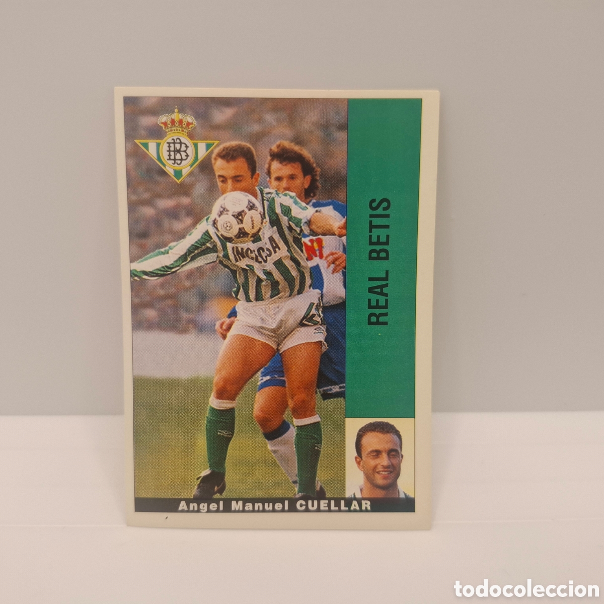 Cromos de f&uacute;tbol: Betis - Angel Manuel Cuellar - Panini Liga 1995-1996, 95-96 Sin pegar - Adhesivo