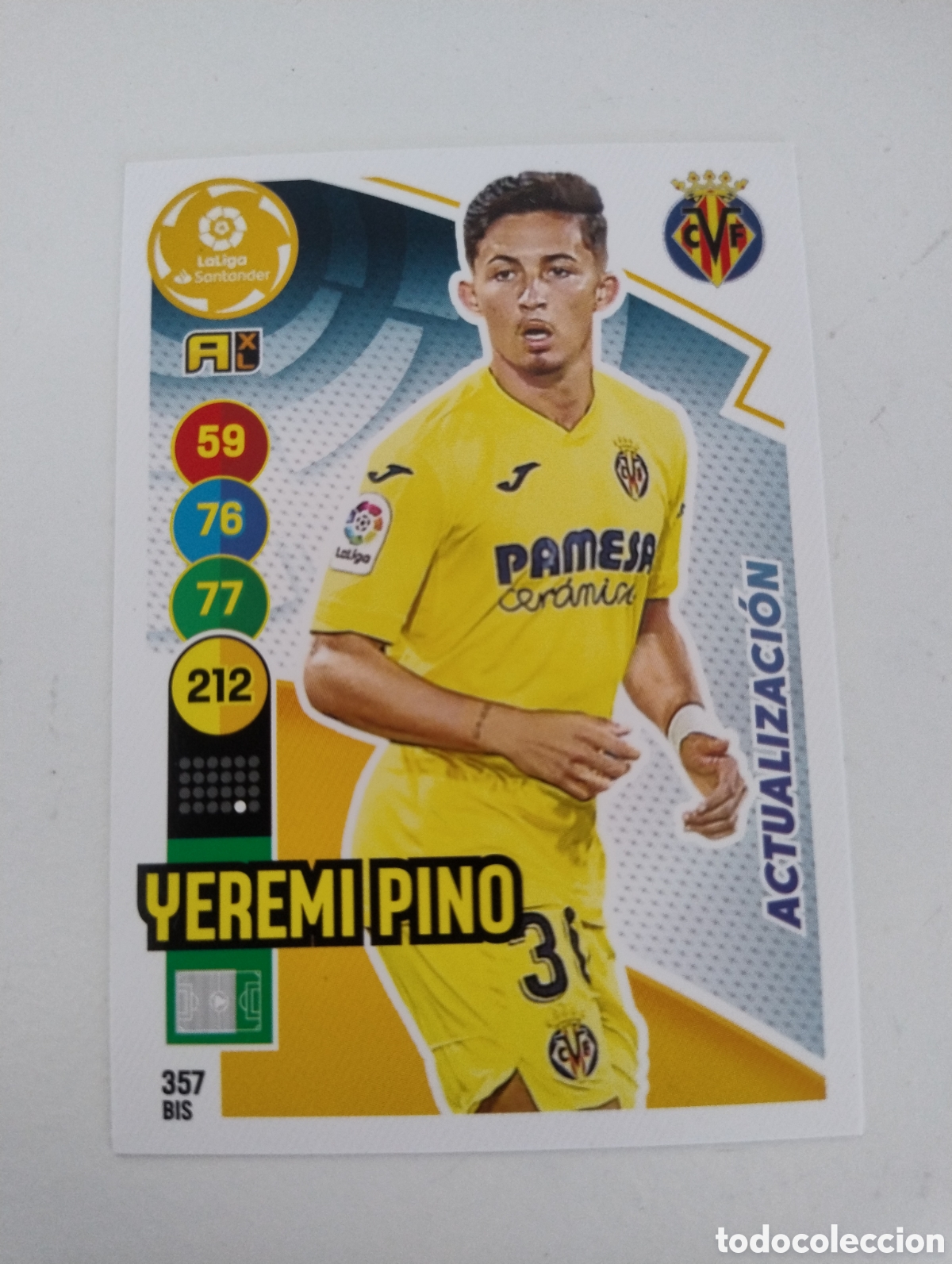 Cromos de f&uacute;tbol: 357 bis - Yeremi Pino - Villarreal - Adrenalyn XL Liga 2020 - 2021 Actualizaci&oacute;n