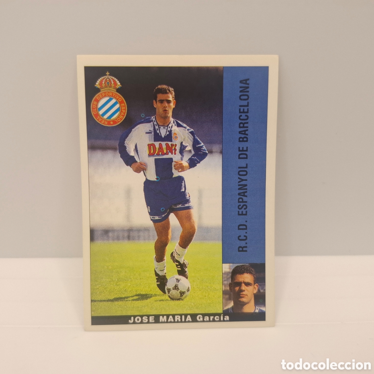 Cromos de f&uacute;tbol: R. C. D. Espa&ntilde;ol - Jose Maria Garcia - Panini Liga 1995-1996, 95-96 Sin pegar - Adhesivo