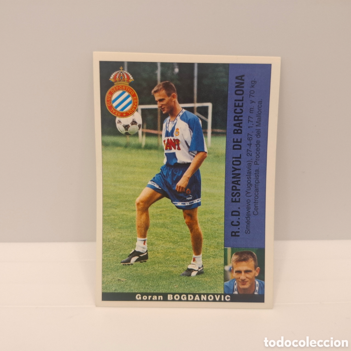 Figurine di Calcio: R. C. D. Espa&ntilde;ol - Goran Bogdanovic - Panini Liga 1995-1996, 95-96 Sin pegar - Adhesivo