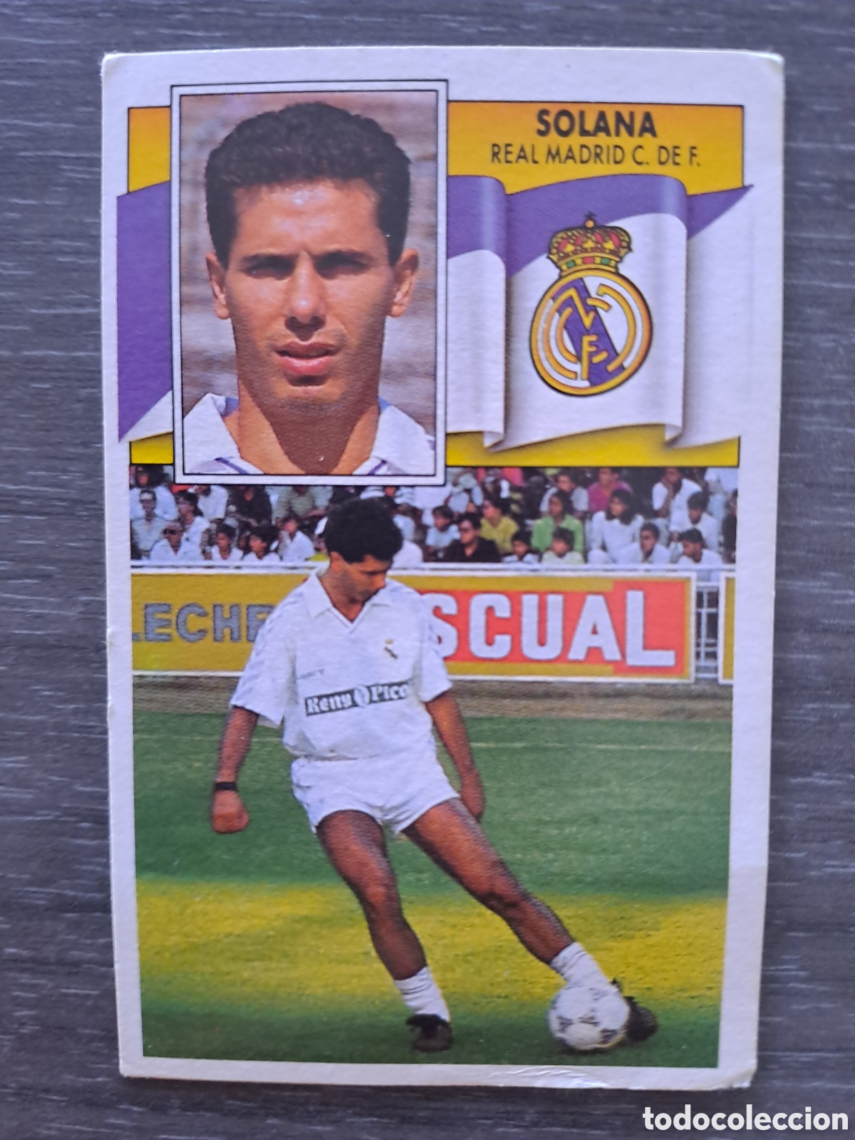 Cromos de f&uacute;tbol: LIGA ESTE 90-91 &mdash; SOLANA REAL MADRID &mdash; SIN PEGAR Cromo original de SOLANA, jugador del Real Madrid,