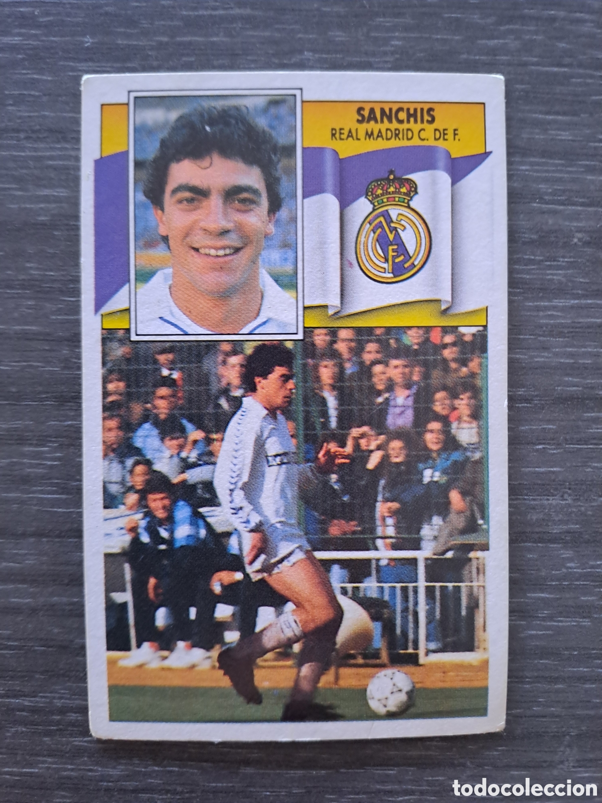 Football Stickers: LIGA ESTE 90-91 &mdash; SANCH&Iacute;S REAL MADRID &mdash; SIN PEGAR Cromo original de SANCH&Iacute;S