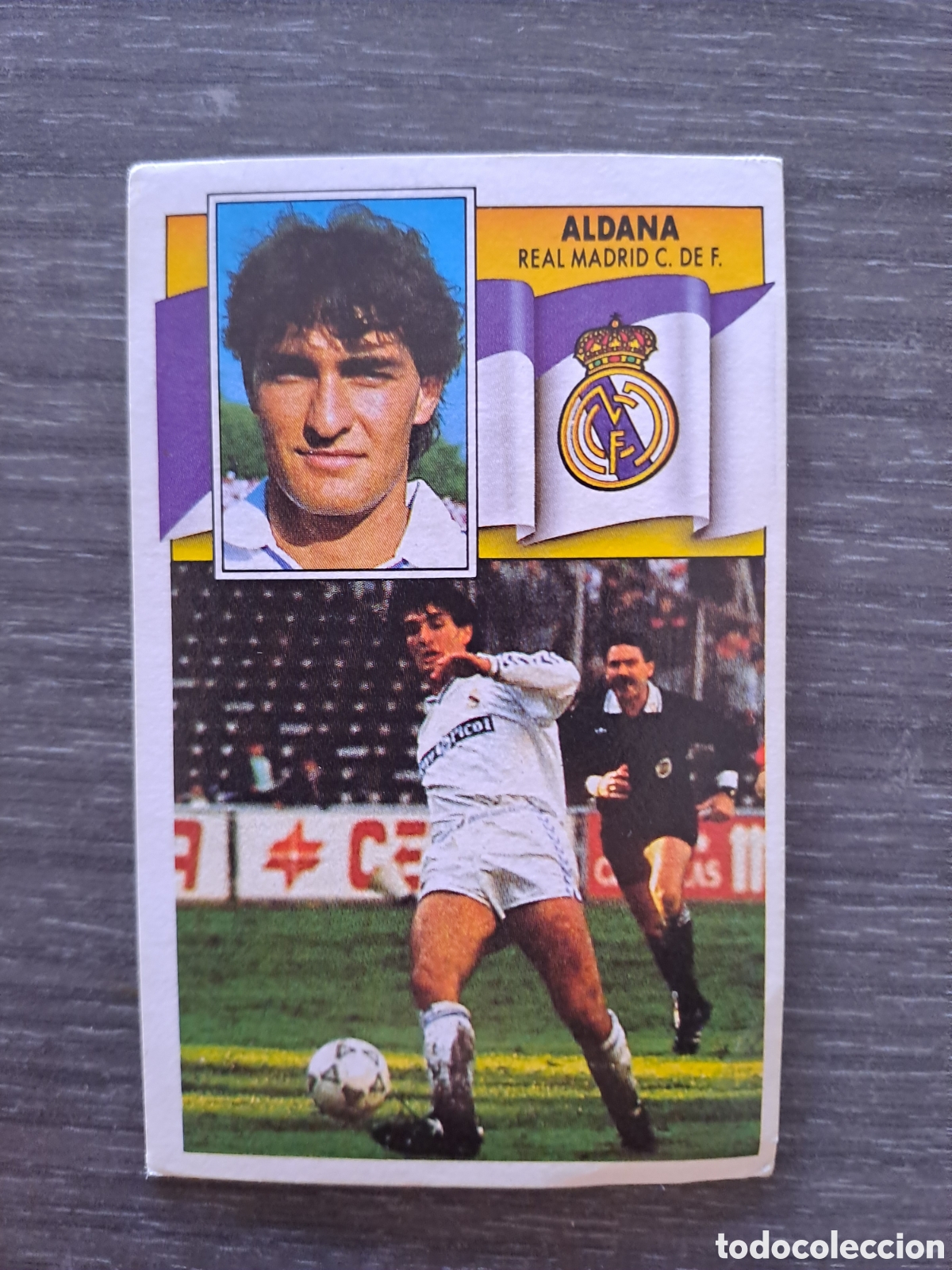 Football Stickers: LIGA ESTE 90-91 &mdash; ALDANA REAL MADRID &mdash; SIN PEGAR Cromo original de ALDANA, jugador del Real Madrid