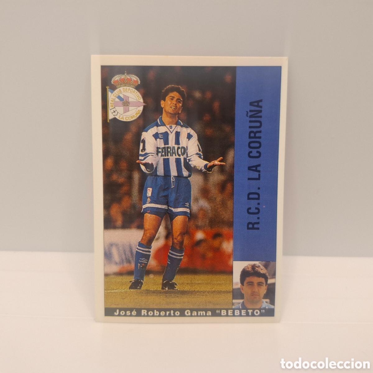 Figurine di Calcio: R. C. D. La Coru&ntilde;a - Jose Ramon Gama Bebeto - Panini Liga 1995-1996, 95-96 Sin pegar - Adhesivo