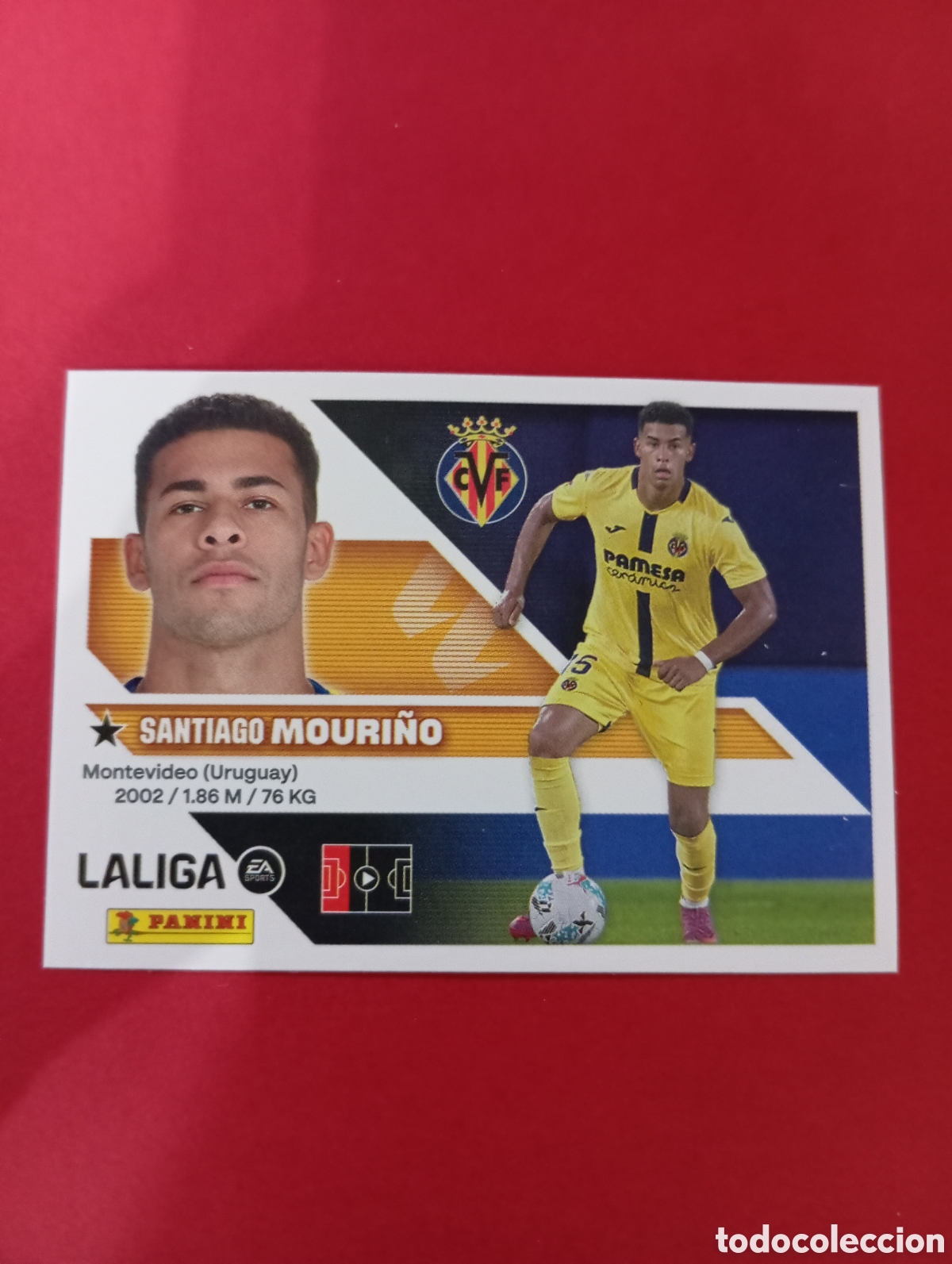 Figurine di Calcio: Santiago Mouri&ntilde;o Villarreal n&deg;5 / PANINI LIGA ESTE 2026/2027