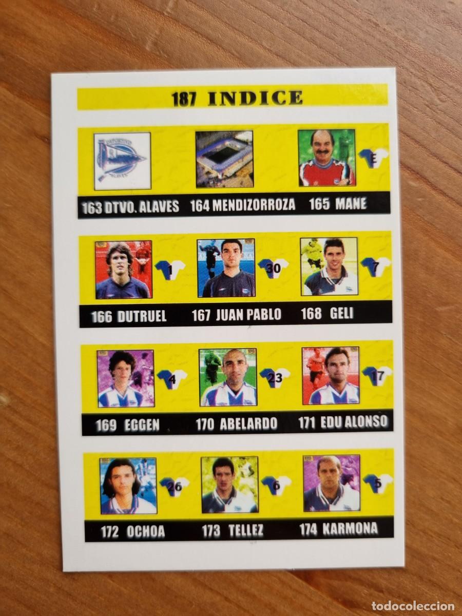 Figurine di Calcio: 187 &Iacute;NDICE (Deportivo Alav&eacute;s). Las Fichas de la Liga 2002 2003 02 03 (Mundicromo)