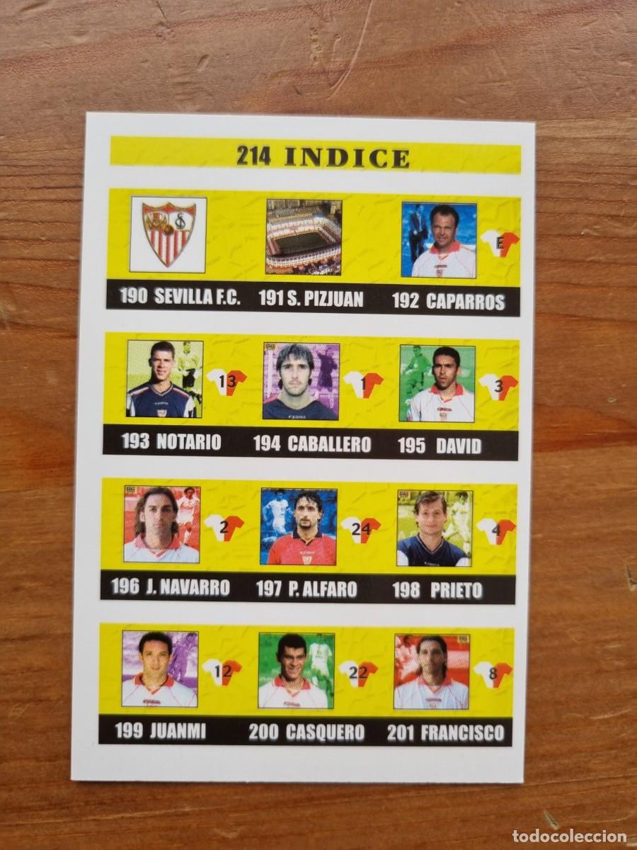 Cromos de f&uacute;tbol: 214 &Iacute;NDICE (Sevilla FC). Las Fichas de la Liga 2002 2003 02 03 (Mundicromo)