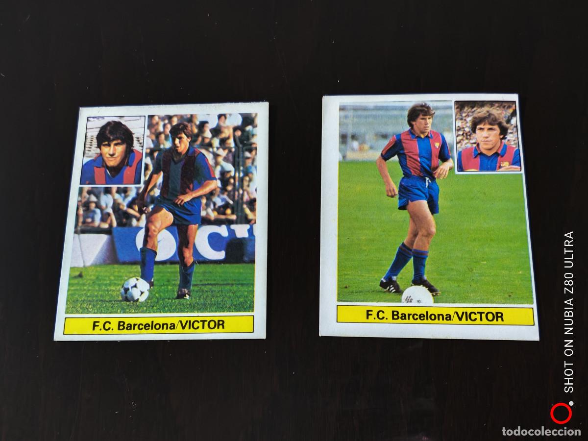 Fu&szlig;ball-Sticker: Victor FC Barcelona, las 2 versiones, Fichaje n&ordm;1, Editorial Este 81/82. 1981/1982, despegado