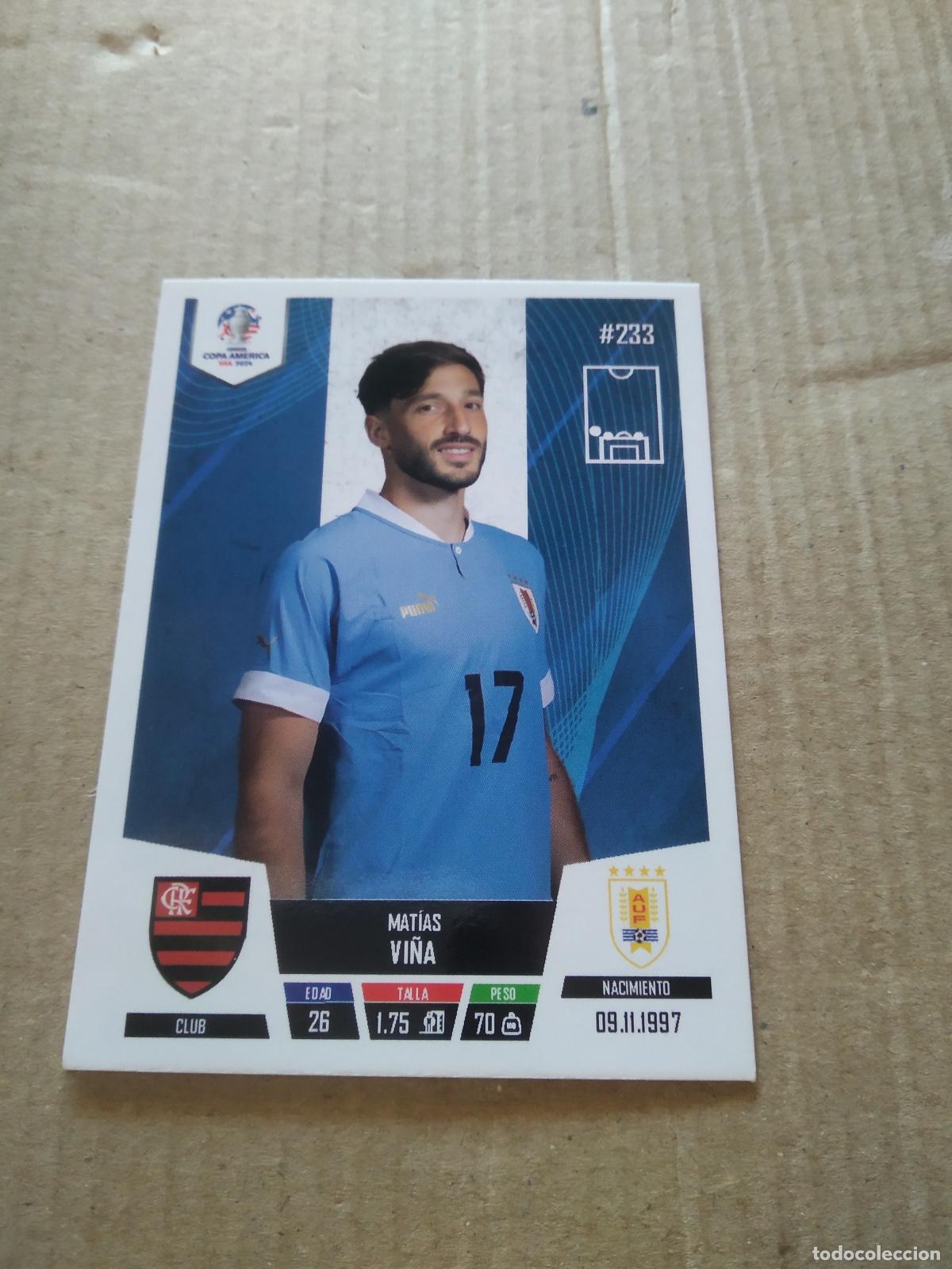 Cromos de f&uacute;tbol: 233 MATIAS VI&Ntilde;A URUGUAY CROMO FUTBOL COPA AMERICA 2024 EDITADO EN PERU