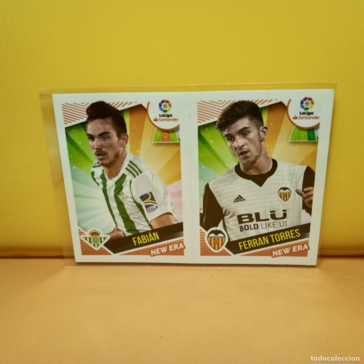 Fu&szlig;ball-Sticker: EDICIONES ESTE 2018 2019 18 19 NEW ERA 5 FABI&Aacute;N/FERRAN TORRES REAL BETIS/VALENCIA C.F