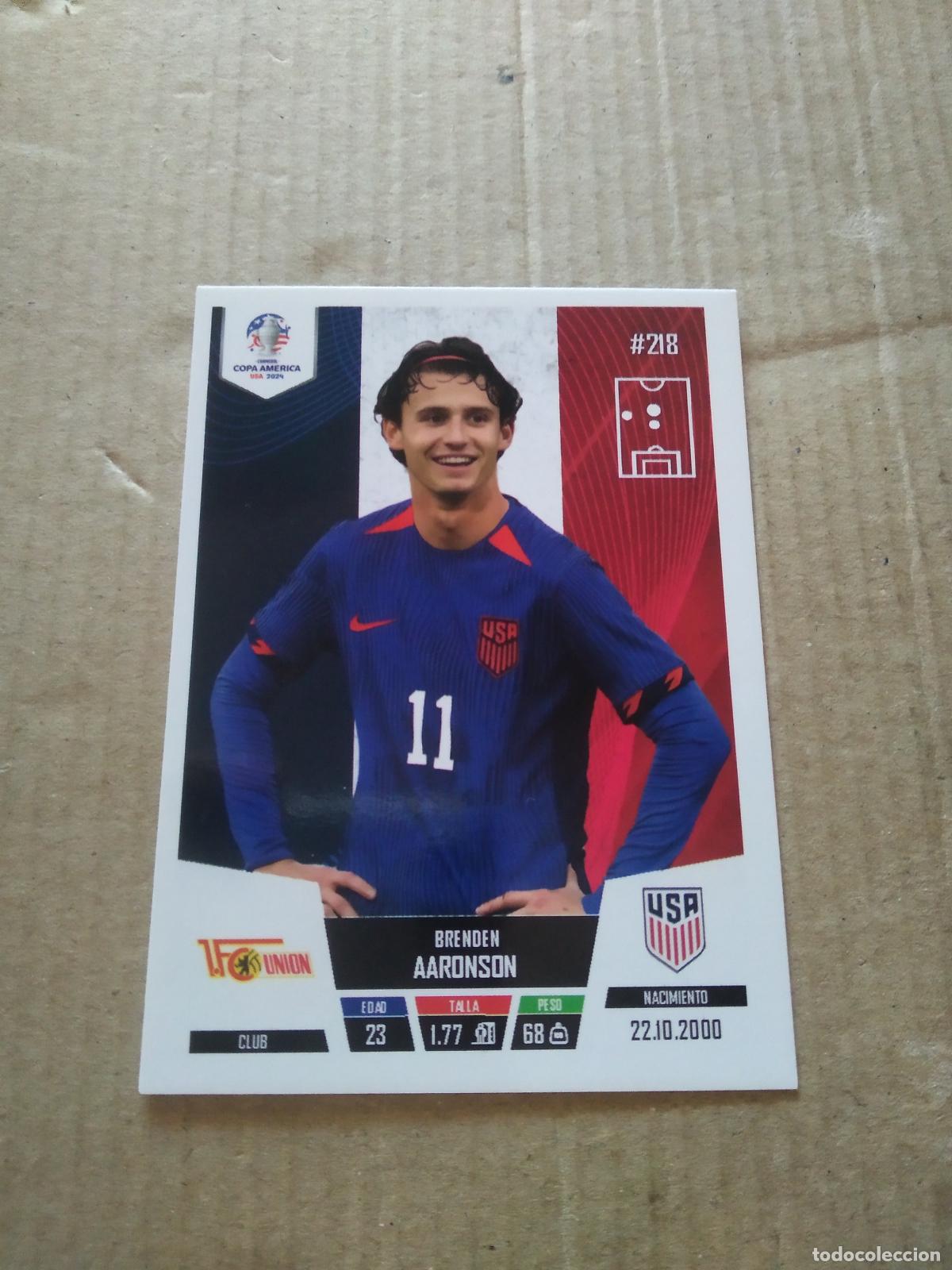 Fu&szlig;ball-Sticker: 218 BRENDEN AARONSON ESTADOS UNIDOS USA CROMO FUTBOL COPA AMERICA 2024 EDITADO EN PERU