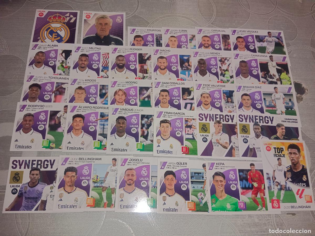 Cromos de f&uacute;tbol: EDICIONES ESTE 2023 2024 23 24 EQUIPO COMPLETO REAL MADRID 30 CROMOS TODO LO EDITADO COLOCA FICHAJES