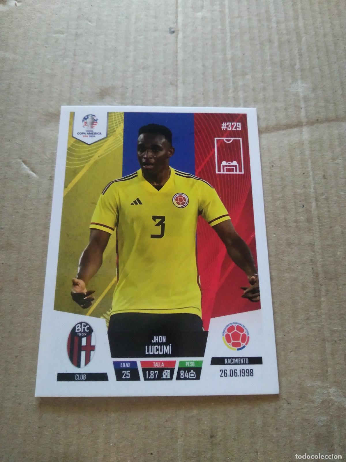 Cromos de Futebol: 329 JHON LUCUMI COLOMBIA CROMO FUTBOL COPA AMERICA 2024 EDITADO EN PERU