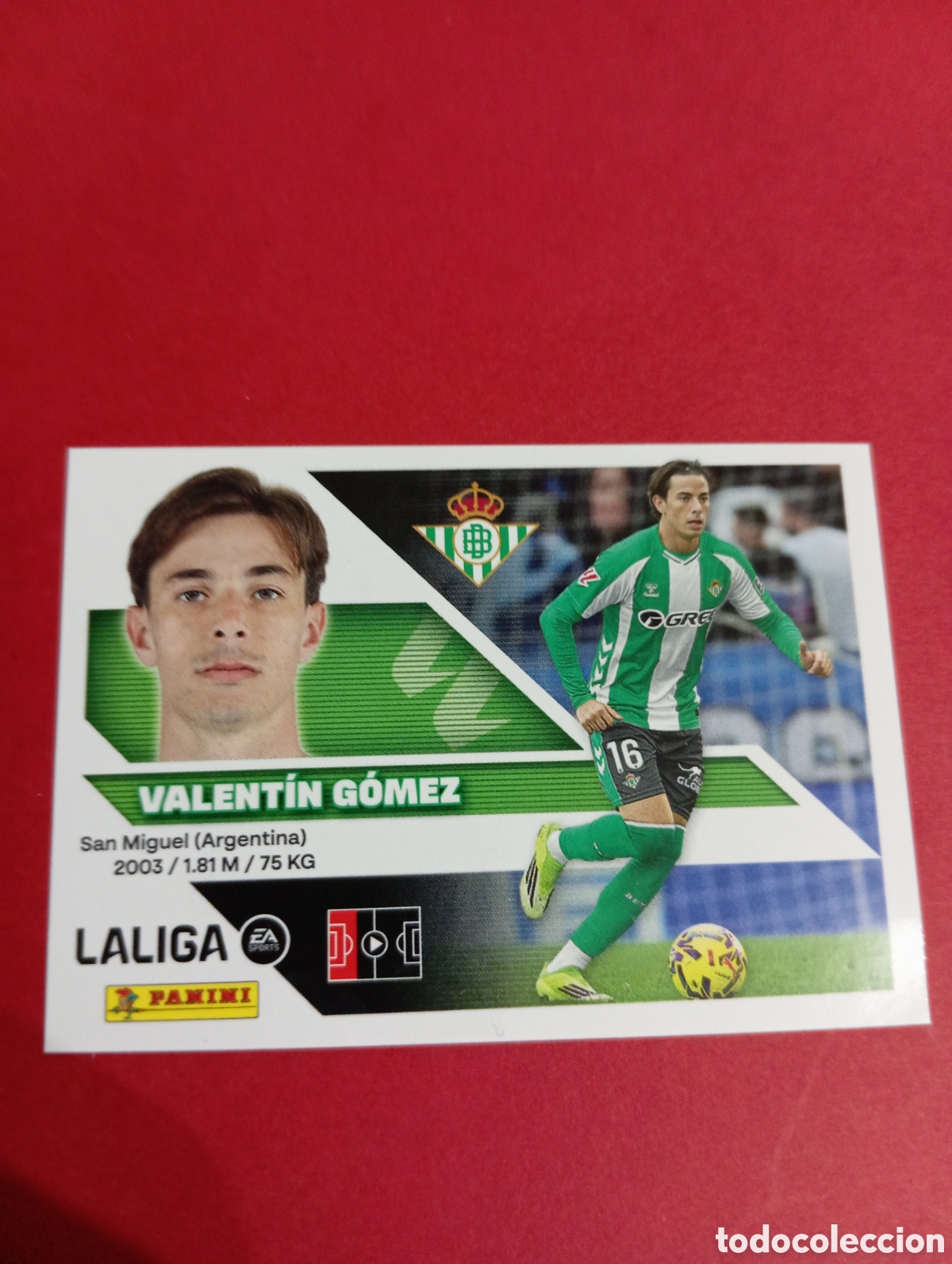 Cromos de f&uacute;tbol: Valent&iacute;n G&oacute;mez Betis n&deg;9 / PANINI LIGA ESTE 2026/2027