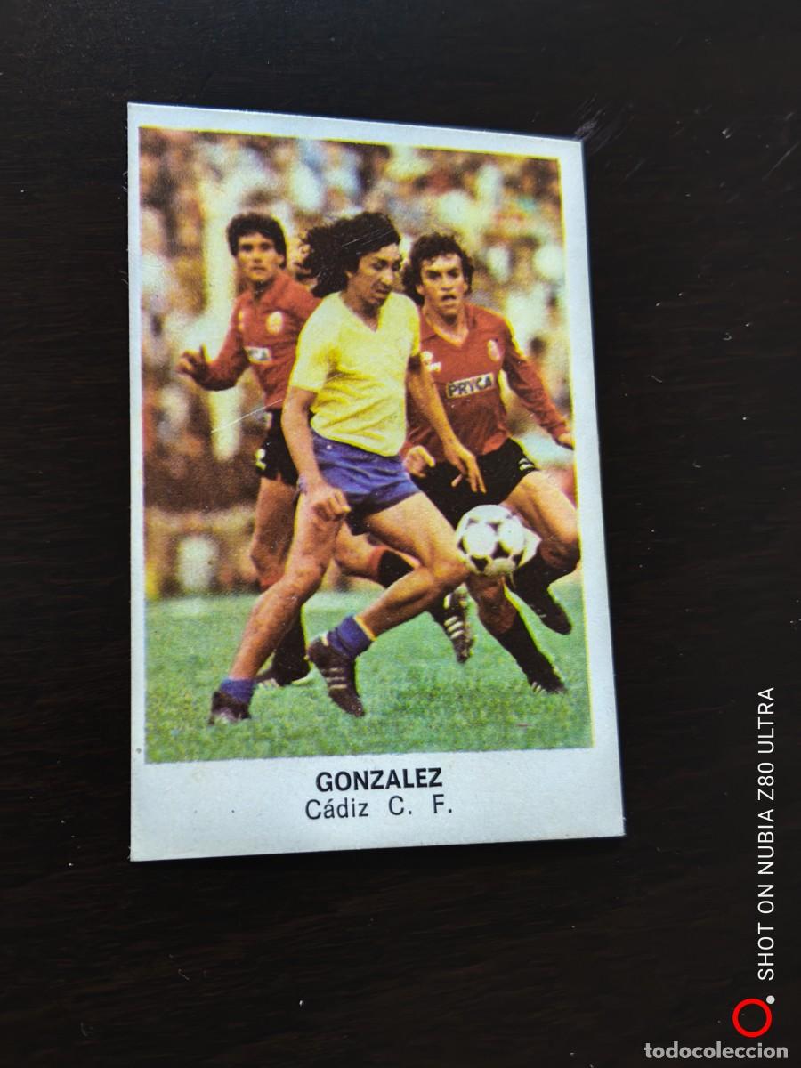 Figurine di Calcio: M&aacute;gico Gonz&aacute;lez C&aacute;diz CF, F&uacute;tbol 84, Cromos Cano, temporada 83/84, despegado