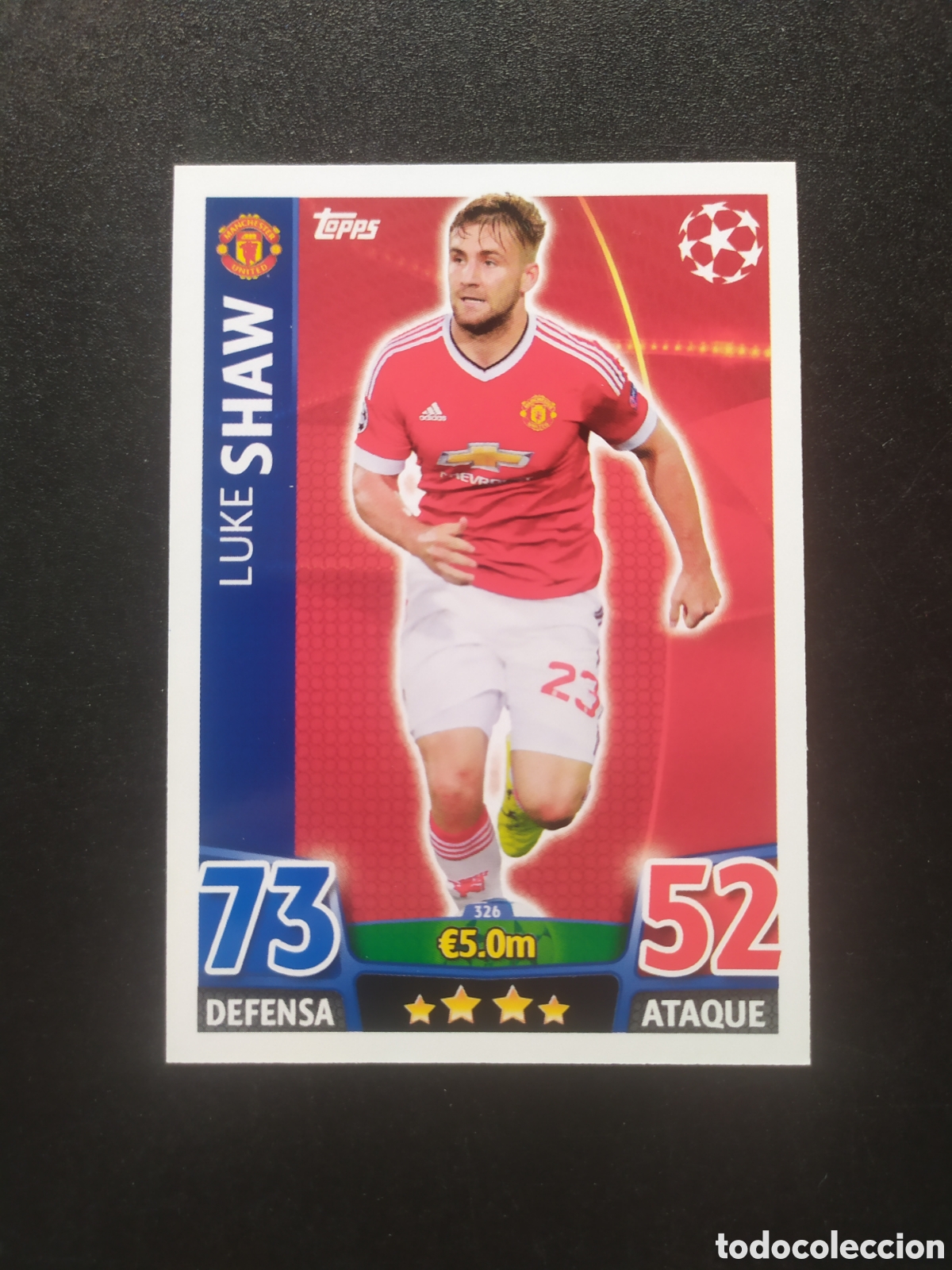 Cromos de f&uacute;tbol: UEFA Champions match attax topps 2015 2016 15 16 Shaw n&deg; 326 Manchester United