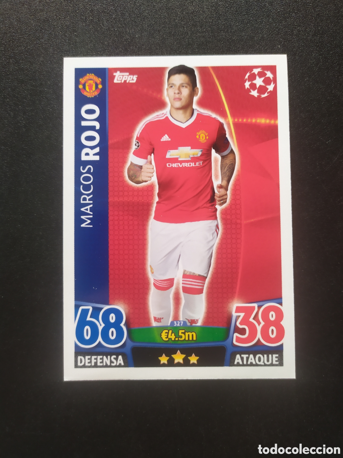 Cromos de f&uacute;tbol: UEFA Champions match attax topps 2015 2016 15 16 Marcos Rojo n&deg; 327 Manchester United