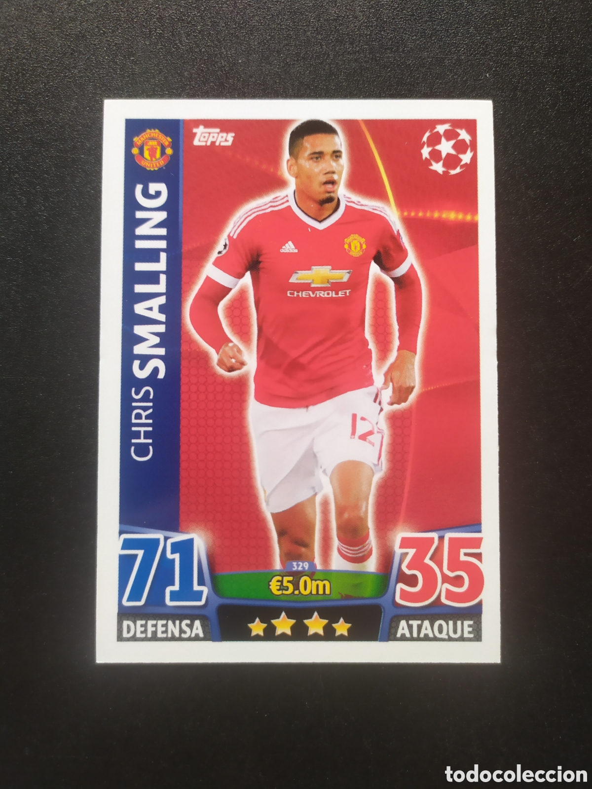 Cromos de f&uacute;tbol: UEFA Champions match attax topps 2015 2016 15 16 Smalling n&deg; 329 Manchester United