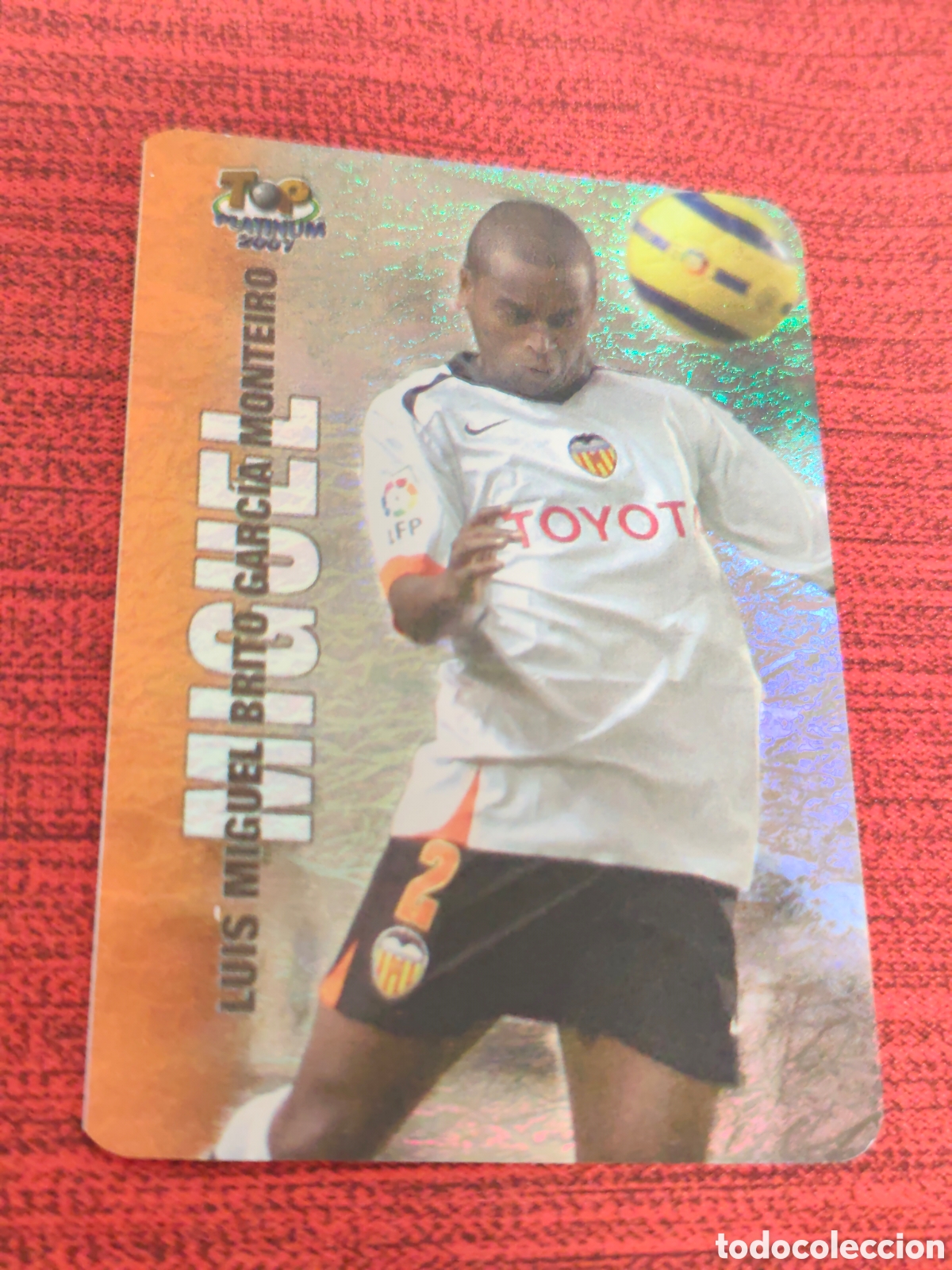 Cromos de f&uacute;tbol: 677 MIGUEL VALENCIA JASPEADO TOP PLATINUM MUNDICROMO 2006 2007