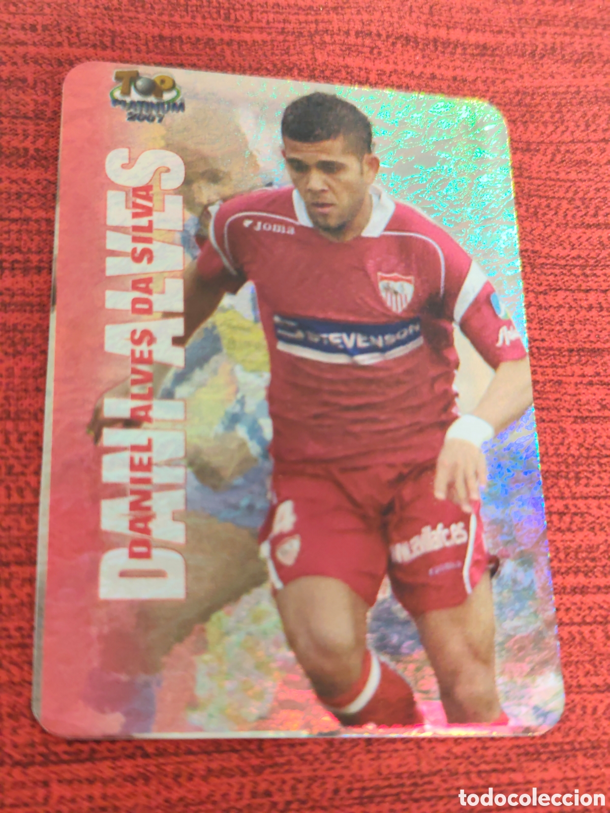 Cromos de f&uacute;tbol: 678 DANI ALVES SEVILLA JASPEADO TOP PLATINUM MUNDICROMO 2006 2007