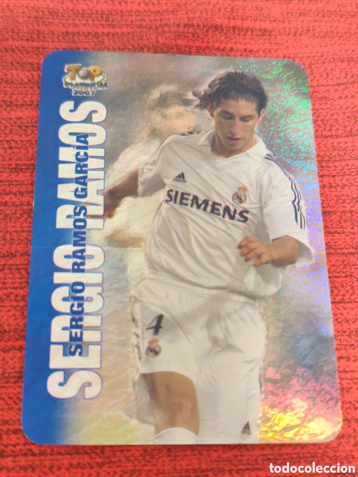 Cromos de f&uacute;tbol: 694 SERGIO RAMOS REAL MADRID JASPEADO TOP PLATINUM MUNDICROMO 2006 2007