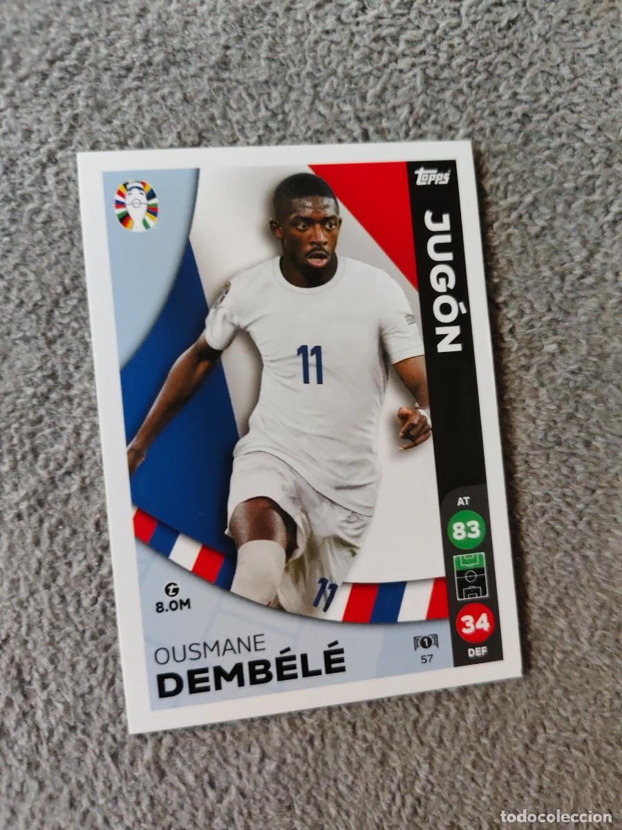 Cartes &agrave; collectionner de Football: 57 TOPPS EURO 2024 OUSMANE DEMBEL&Eacute; FRANCE FRANCIA JUG&Oacute;N MATCH ATTAX EUROCOPA 24 LIDL AAT