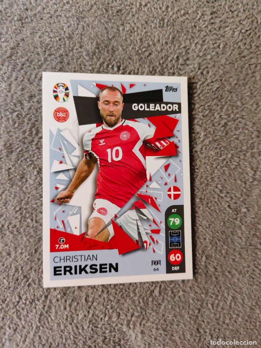 Cartes &agrave; collectionner de Football: 64 TOPPS EURO 2024 CHRISTIAN ERIKSEN DENMARK DINAMARCA GOLEADOR MATCH ATTAX EUROCOPA 24 LIDL AAT