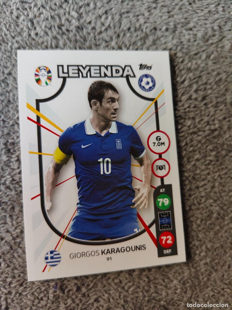 Cromos de f&uacute;tbol: 91 TOPPS EURO 2024 GIORGOS KARAGOUNIS GREECE GRECIA LEGEND MATCH ATTAX EUROCOPA 24 LIDL AAT