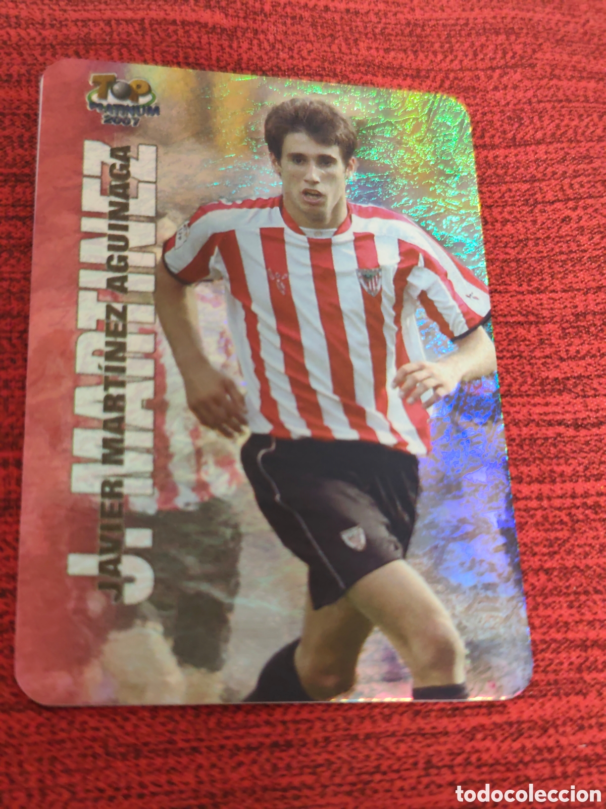 Cromos de f&uacute;tbol: 718 JAVI MART&Iacute;NEZ ATHLETIC BILBAO JASPEADO TOP PLATINUM MUNDICROMO 2006 2007