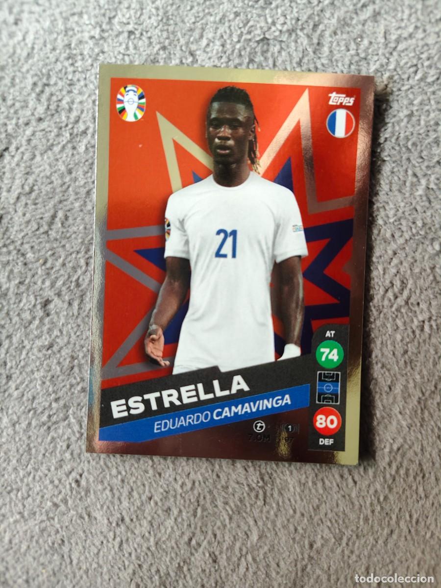 Cromos de f&uacute;tbol: 97 TOPPS EURO 2024 EDUARDO CAMAVINGA FRANCE FRANCIA ESTRELLA MATCH ATTAX EUROCOPA 24 LIDL AAT