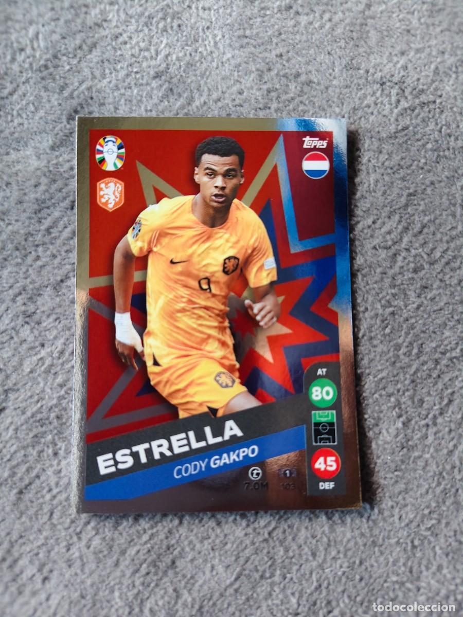 Cromos de f&uacute;tbol: 103 TOPPS EURO 2024 CODY GAKPO NETHERLANDS PAISES BAJOS ESTRELLA MATCH ATTAX EUROCOPA 24 LIDL AAT