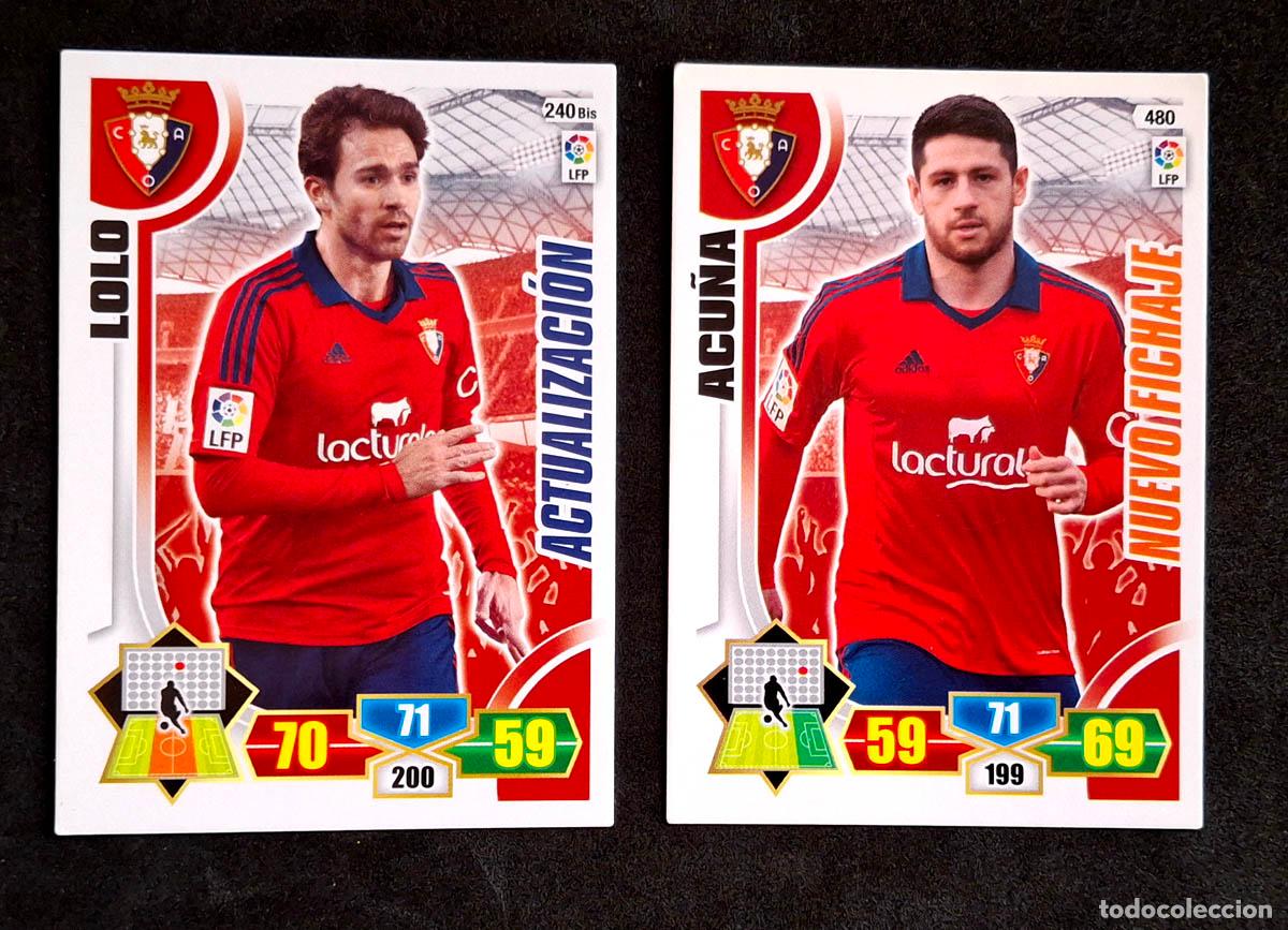 Football Stickers: 2 cards Actualizaci&oacute;n y Nuevo Fichaje Osasuna Adrenalyn XL 2013-2014 13-14