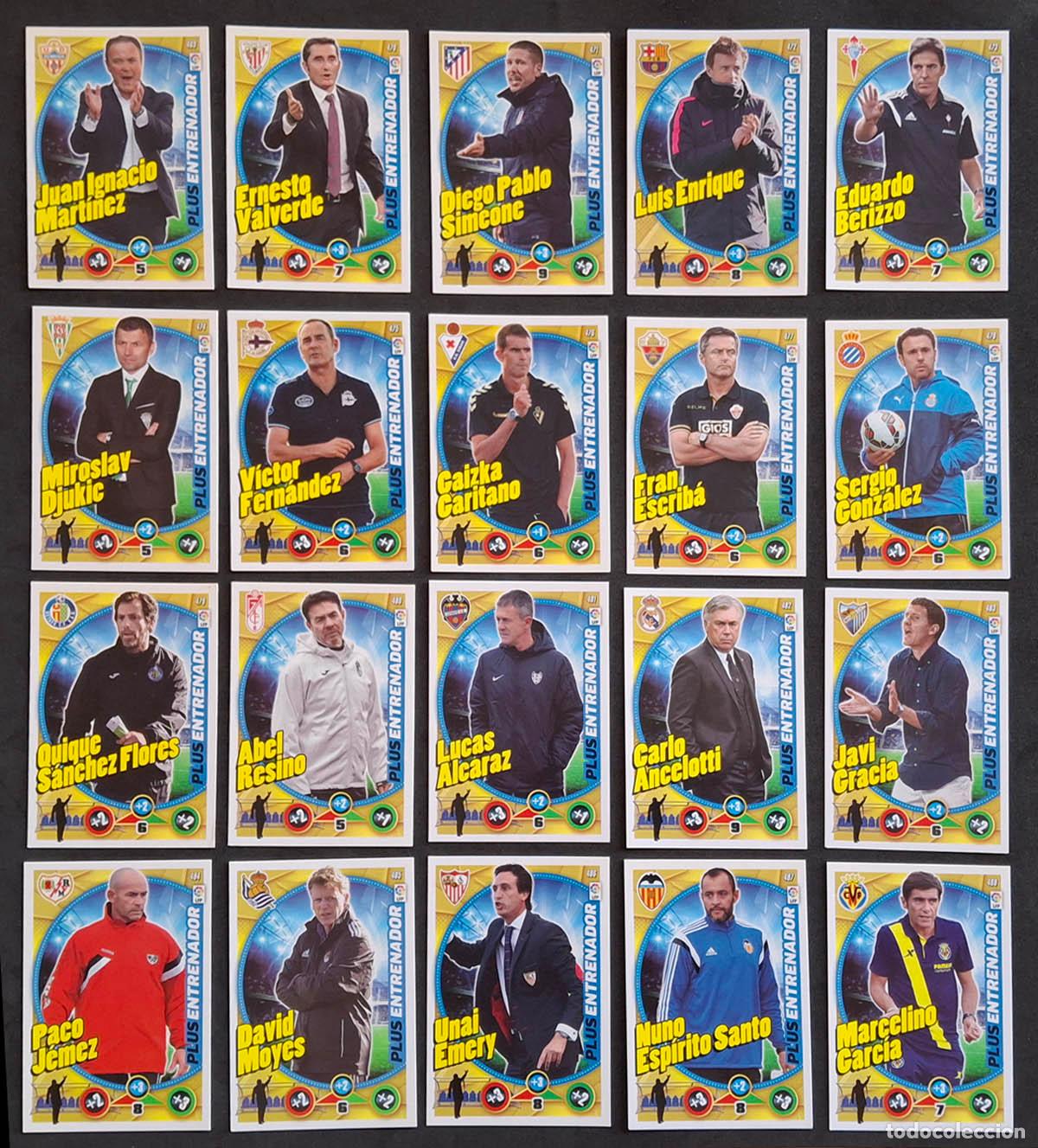 Cromos de f&uacute;tbol: 20 cards Entrenador Plus Adrenalyn XL 2014-2015 14-15