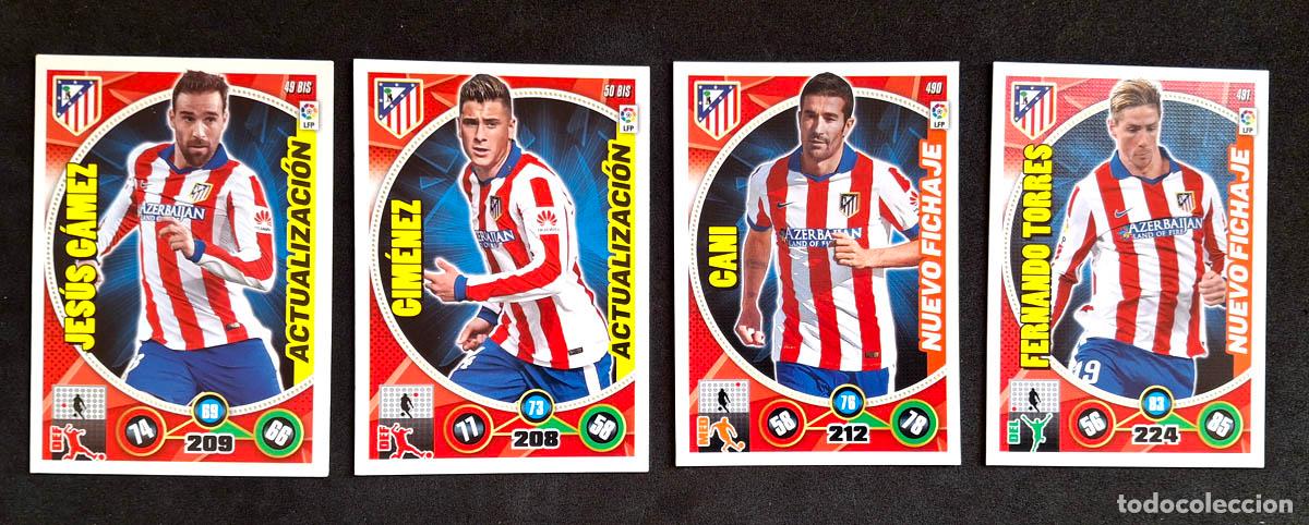 Cromos de f&uacute;tbol: 4 cards Actualizaci&oacute;n y Nuevo Fichaje At. Madrid Adrenalyn XL 2014-2015 14-15